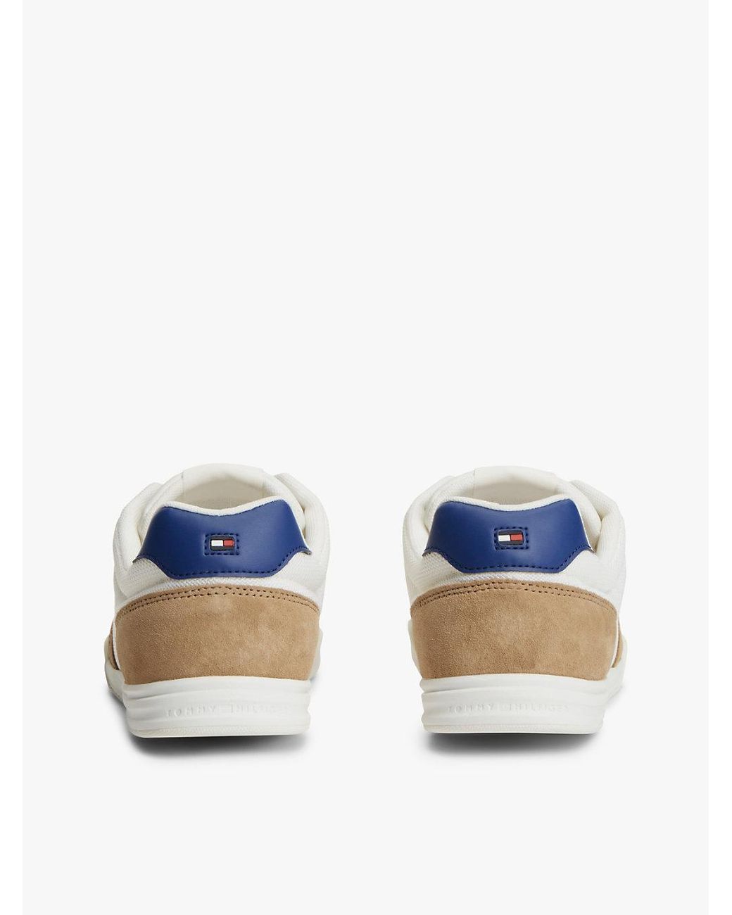 Tommy Hilfiger White Mixed Texture Low Profile Cupsole Trainers for men