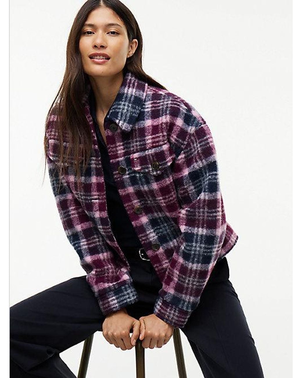 Tommy Hilfiger Red Tommy Jeans Wool Blend Trucker Jacket