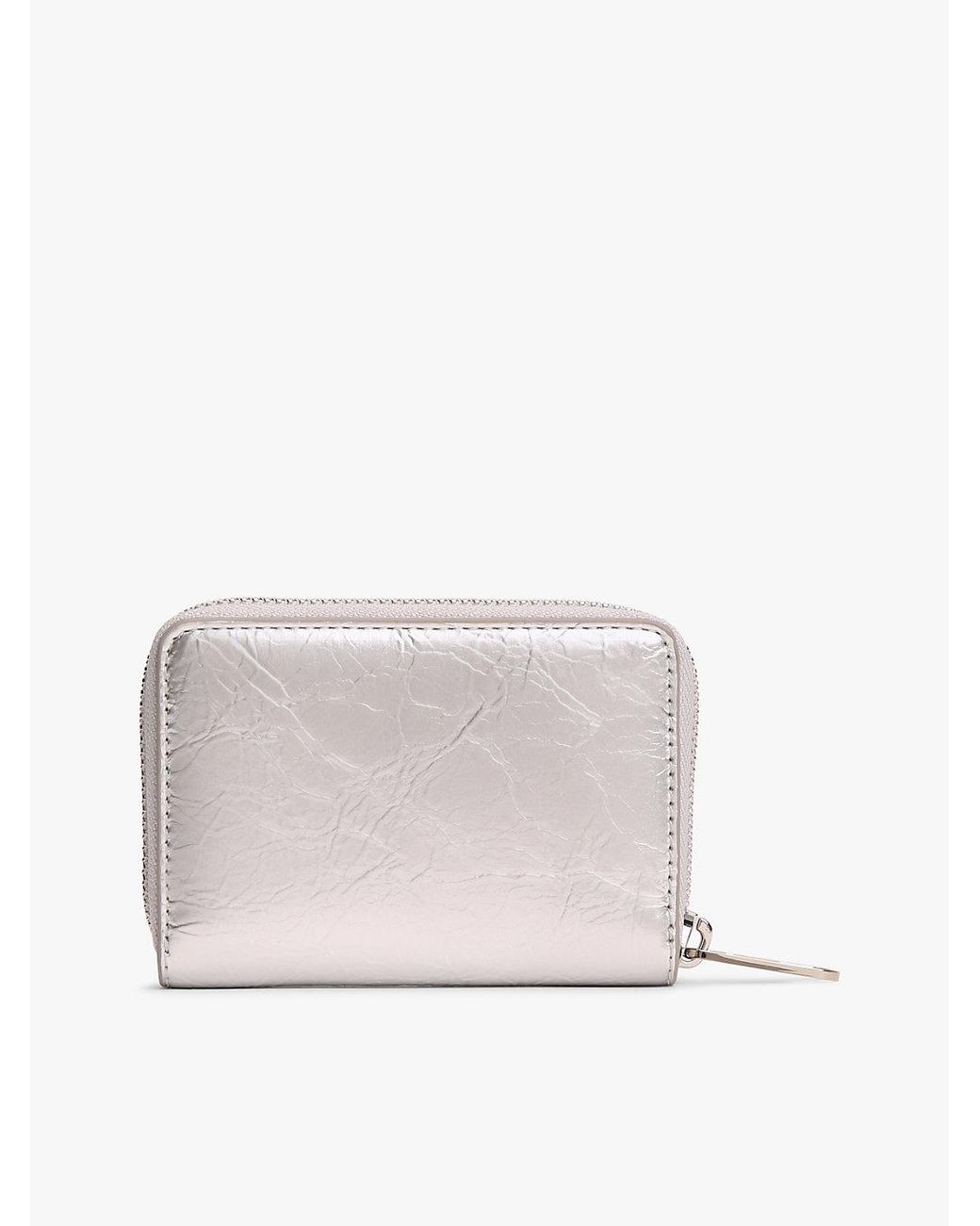 Tommy Hilfiger Gray Essential Textured Logo Metallic Wallet
