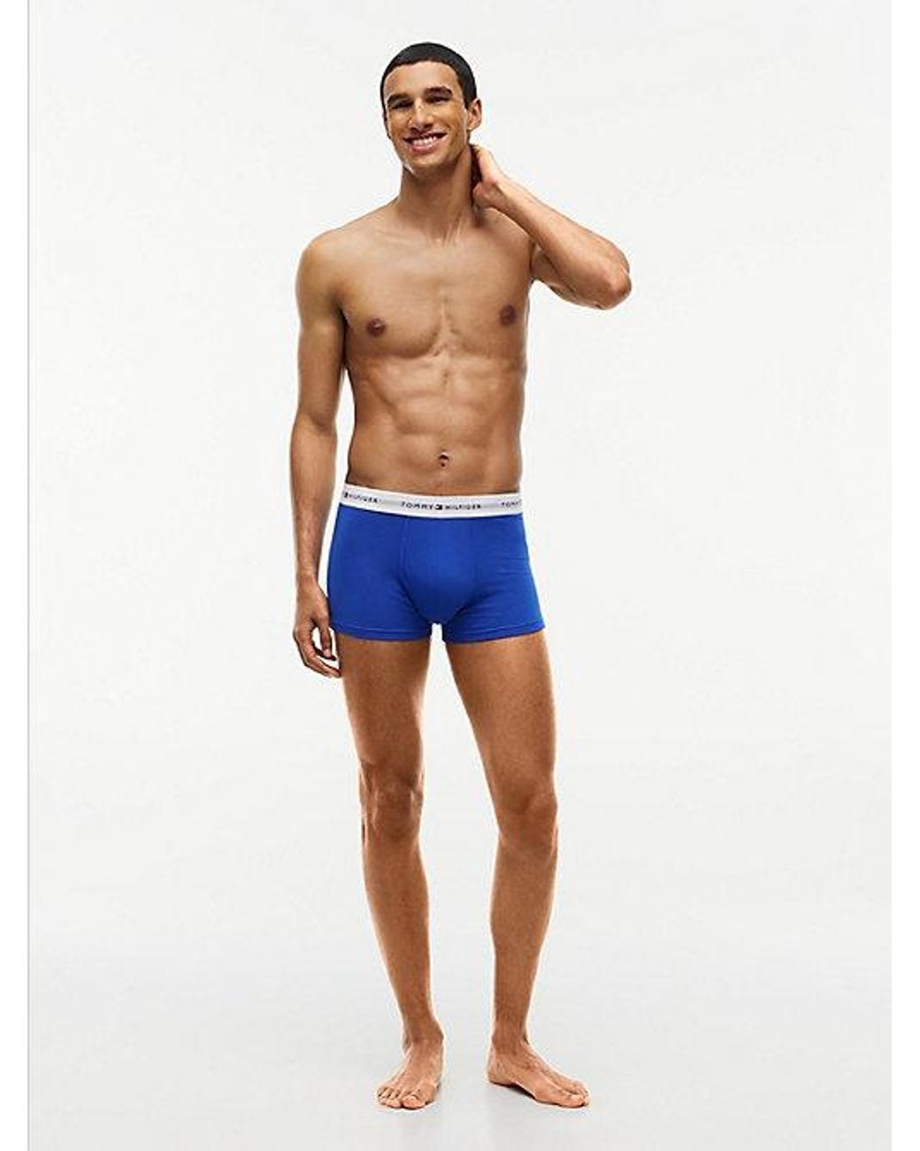 Tommy Hilfiger Black 3 Pack Signature Logo Waistband Trunks for men