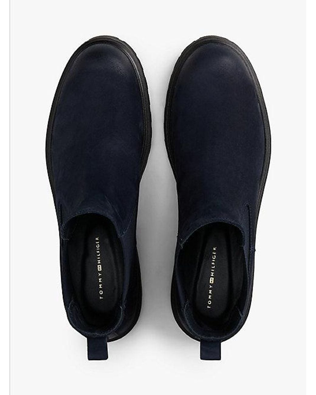 Tommy Hilfiger Blue Leather Cleat Chelsea Boots