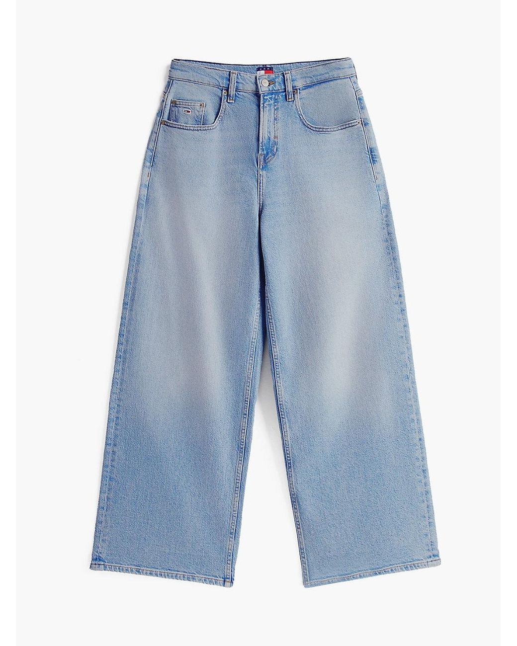 Tommy Hilfiger Red Mid Rise Loose Wide Leg Jeans