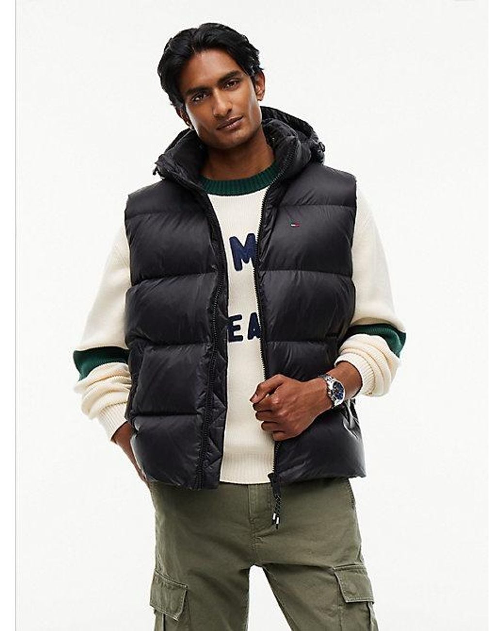 Tommy Hilfiger Multicolor Tommy Jeans Relaxed Down Hooded Gilet for men