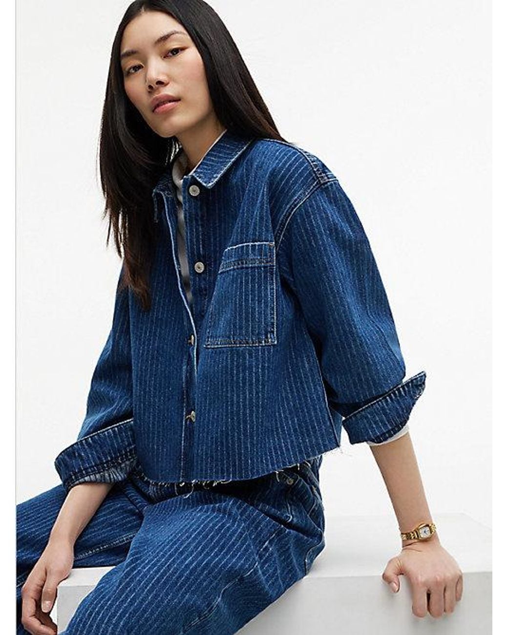 Tommy Hilfiger Blue Tommy Jeans Stripe Relaxed Denim Shirt