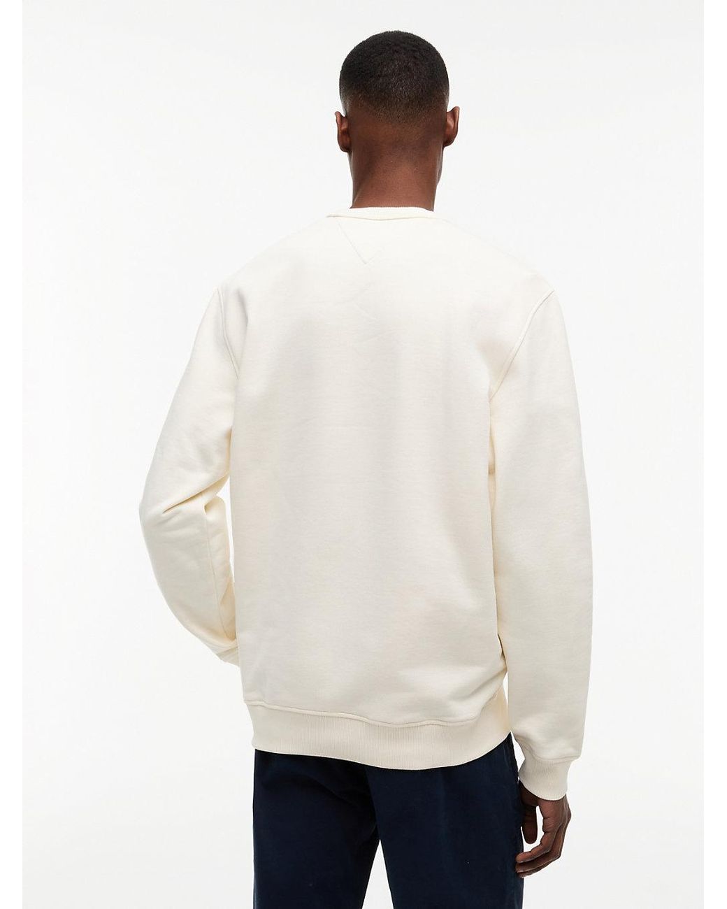Tommy Hilfiger White Tommy Badge Crew Neck Sweatshirt for men
