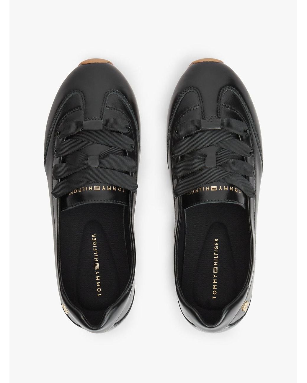 Tommy Hilfiger White Th Monogram Leather Ballet Trainers