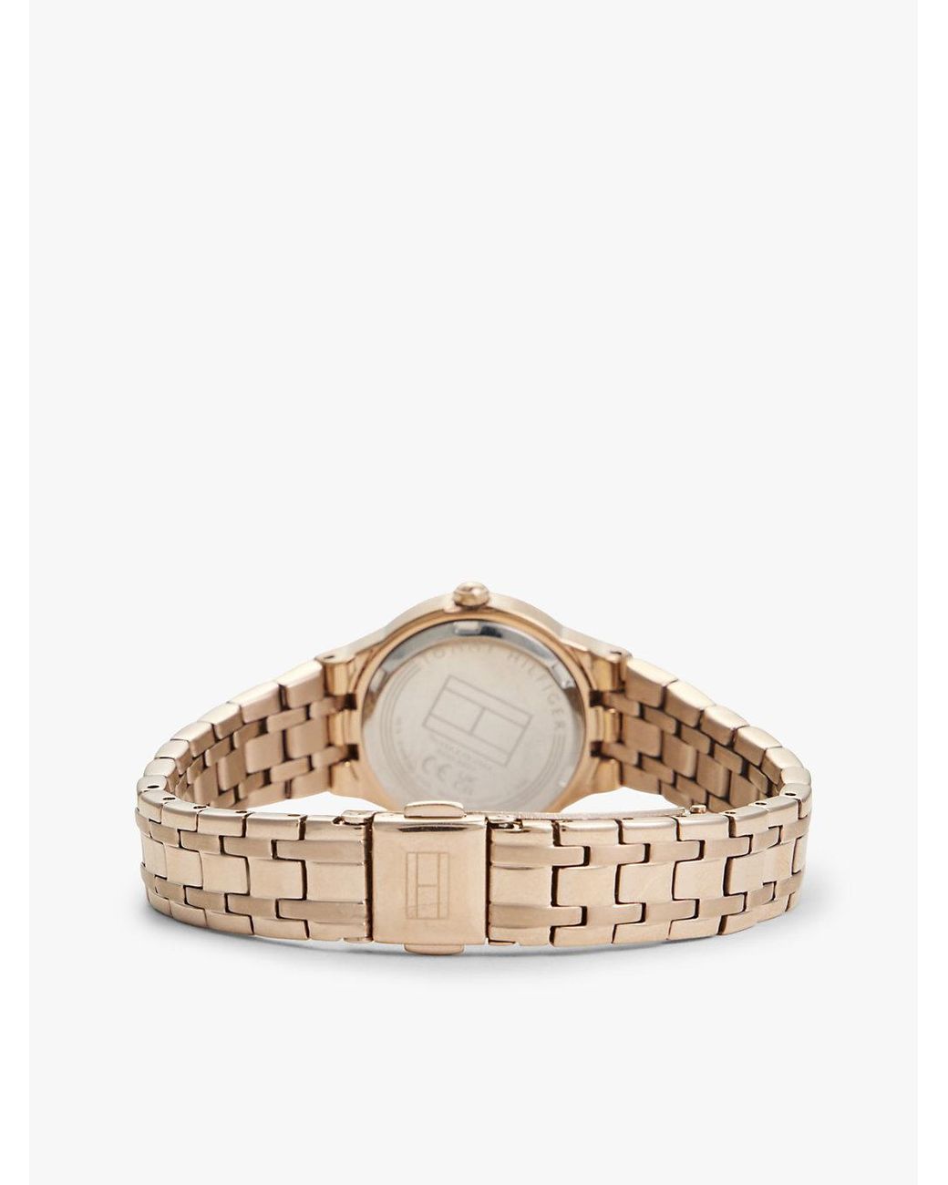 Tommy Hilfiger Natural Carnation-Plated Frosted Dial Chain-Link Watch