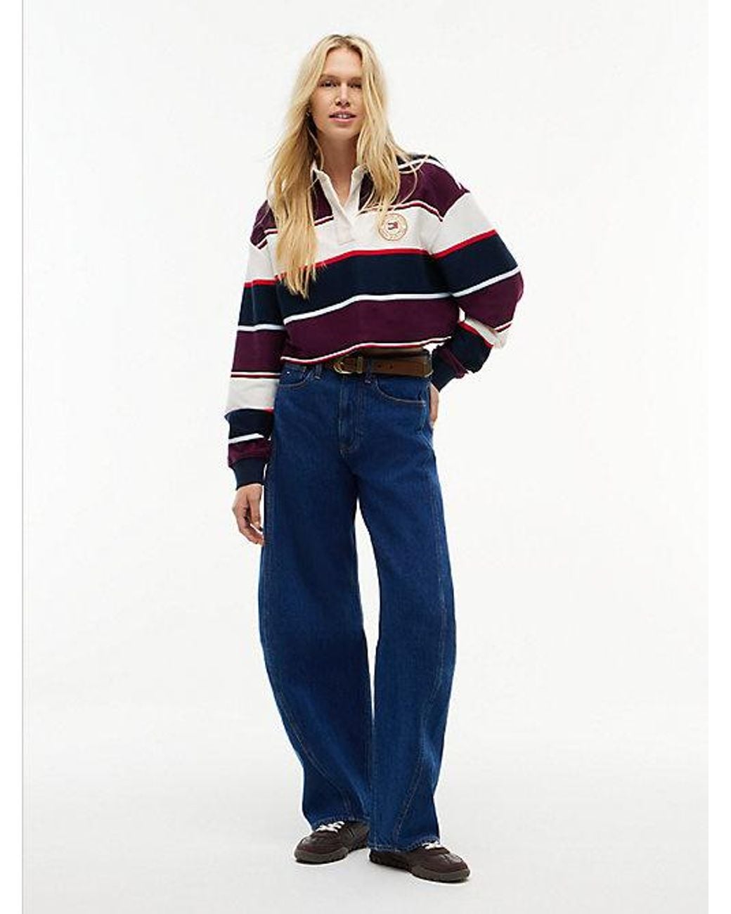 Tommy Hilfiger Blue Ella High Rise Barrel Jeans