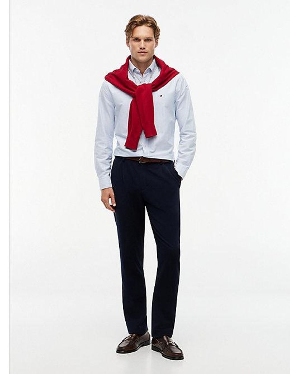 Tommy Hilfiger Blue Denton Slim Straight Leg Tech Chinos for men