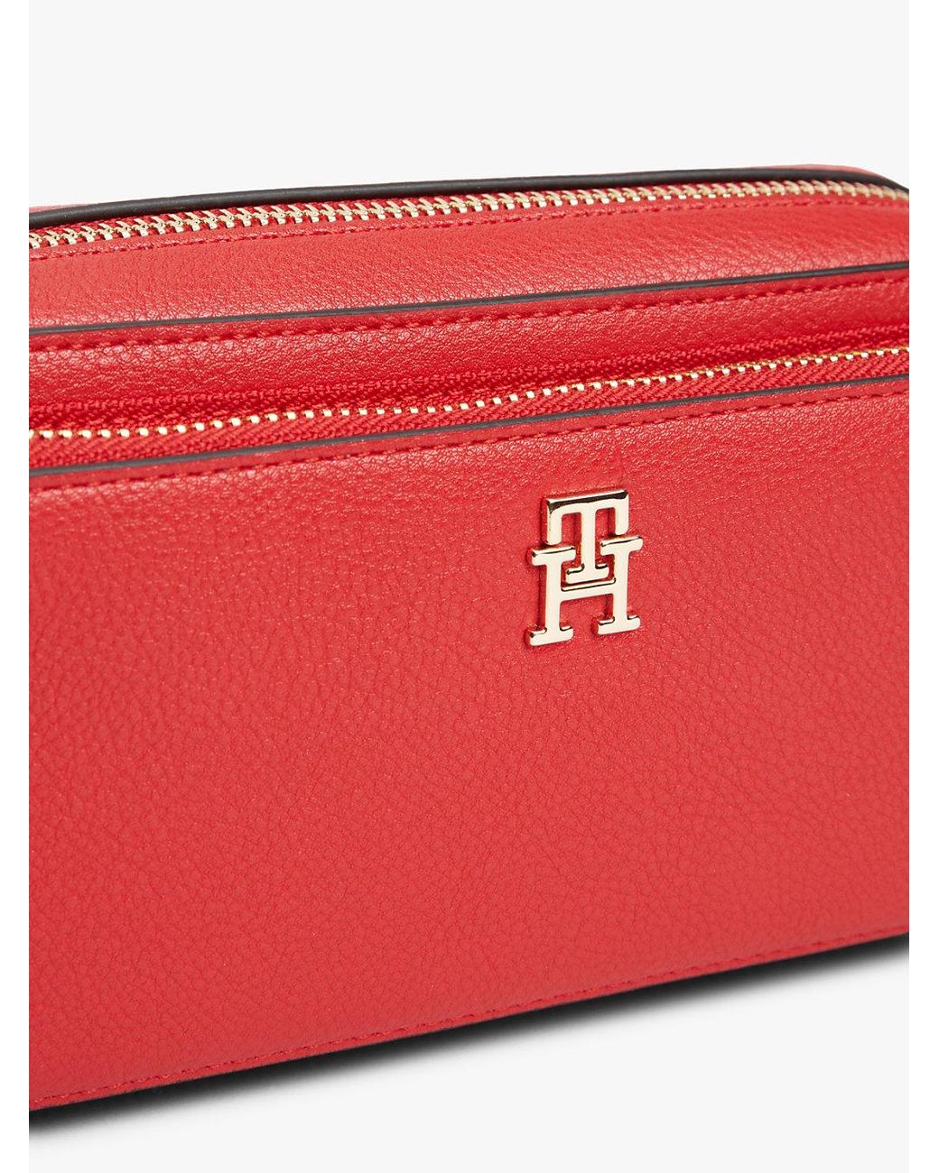 Tommy Hilfiger Red Th Monogram Crossbody Camera Bag