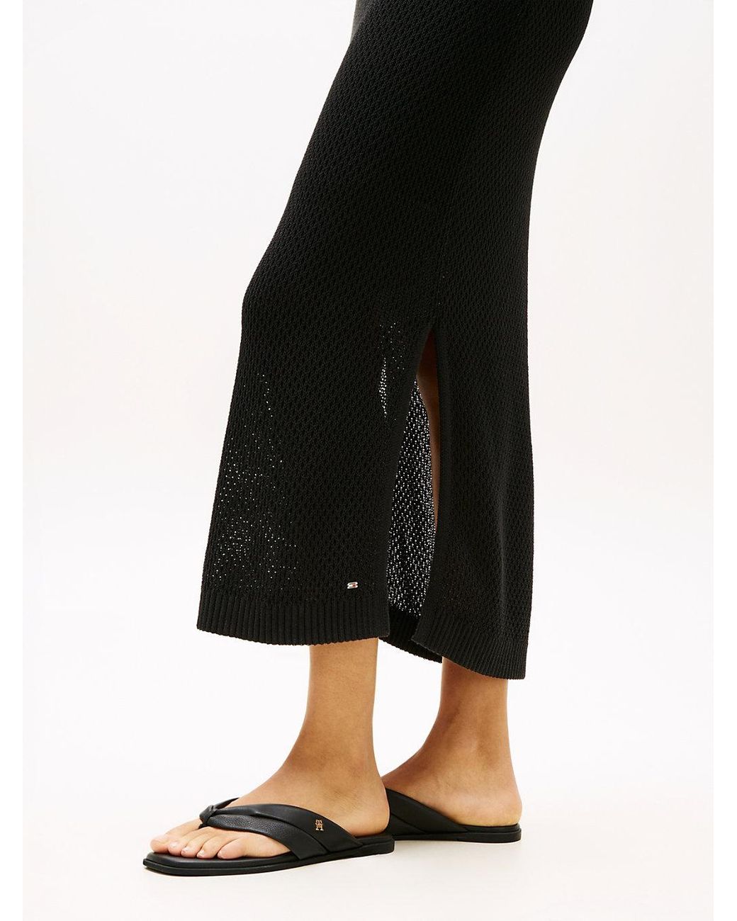 Tommy Hilfiger Black Crochet Maxi Tank Top Dress