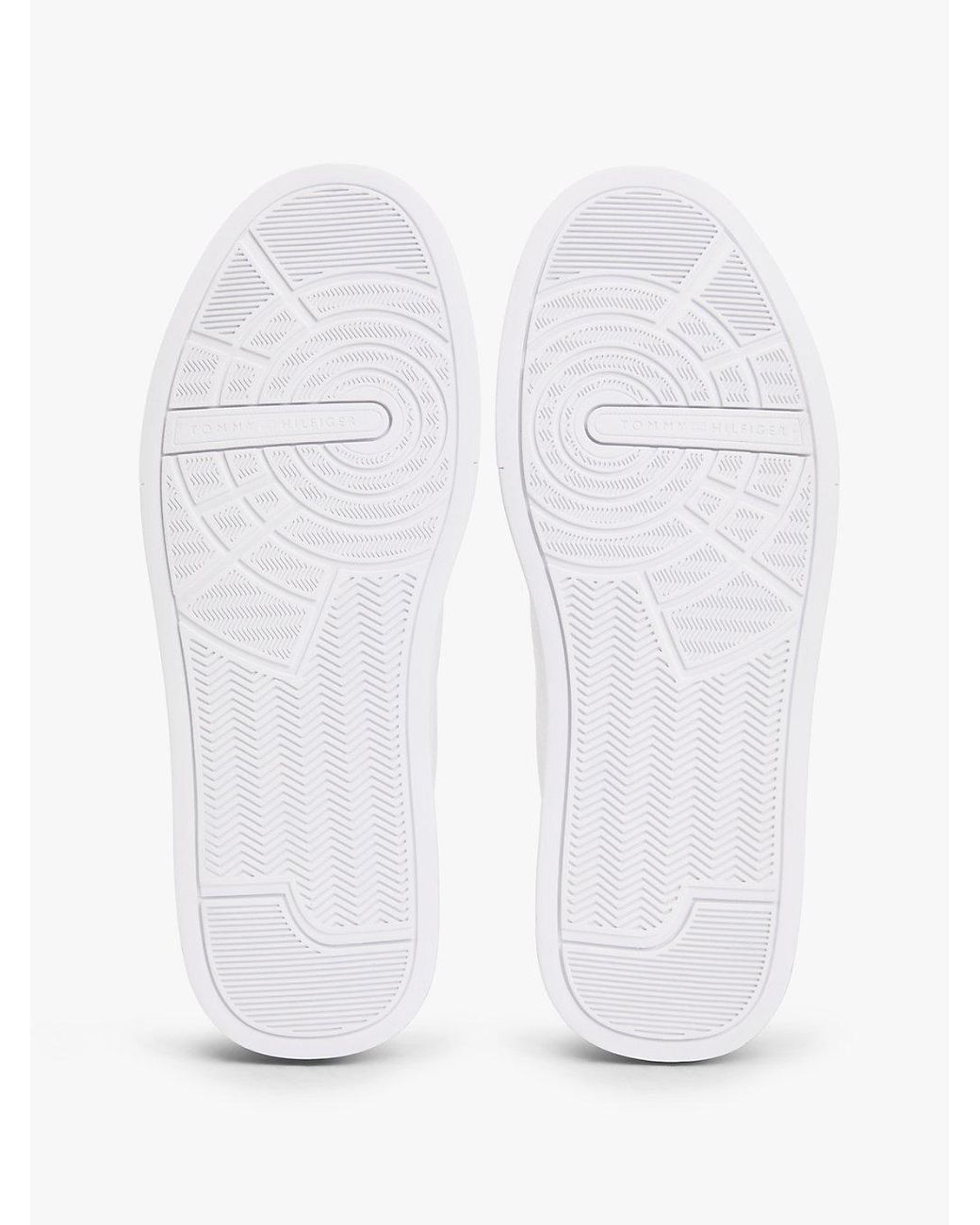 Tommy Hilfiger White Logo Knit Court Trainers for men