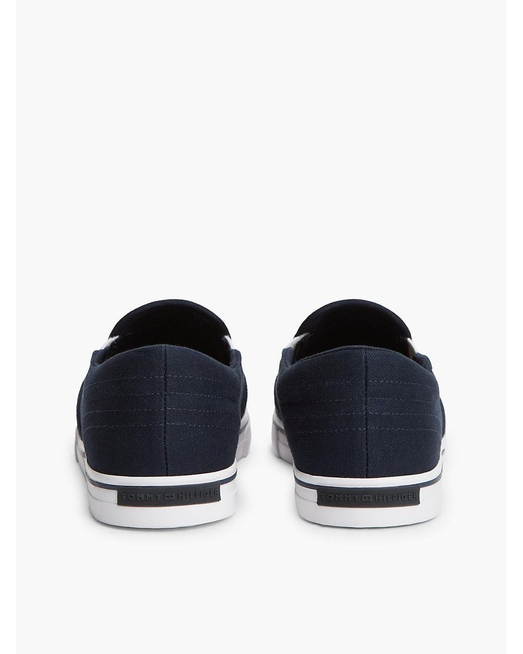 Tommy Hilfiger Blue Canvas Slip-On Trainers for men
