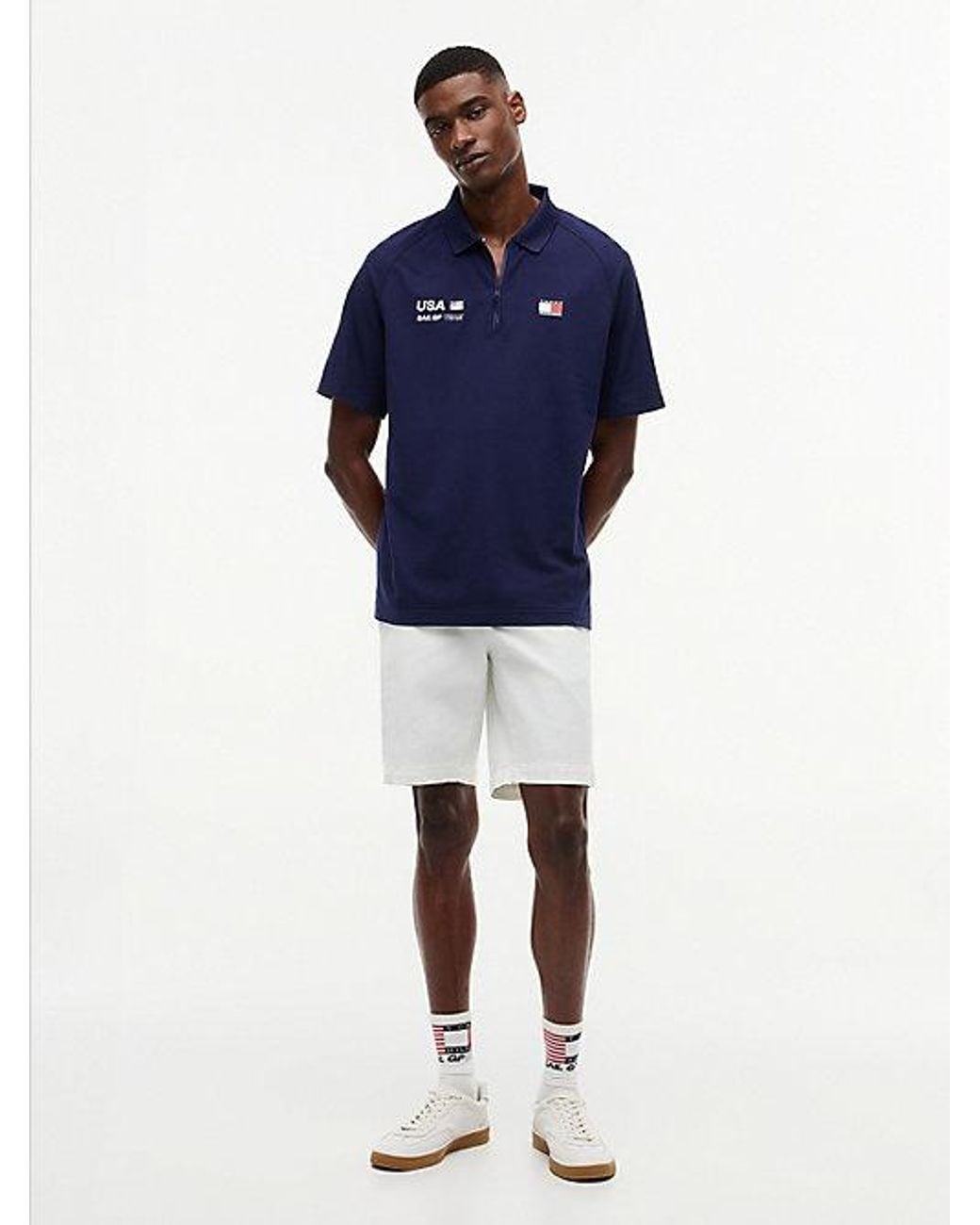 Tommy Hilfiger Blue Tommy X U.S. Sail Gp Team Performance Pique Polo Shirt