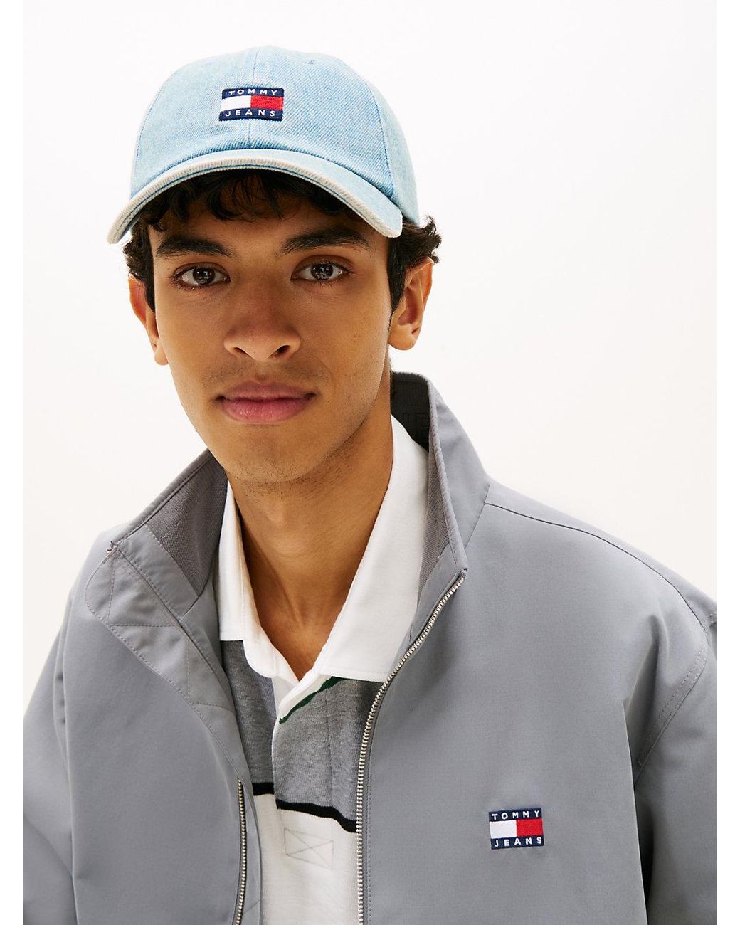 Tommy Hilfiger Blue Heritage Logo Denim Baseball Cap for men