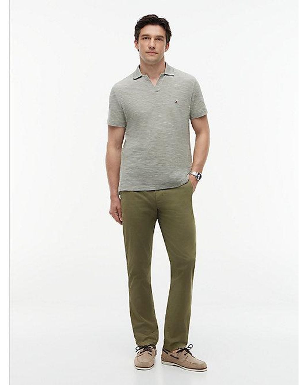 Tommy Hilfiger Green 1985 Denton Slim Straight Leg Chinos for men