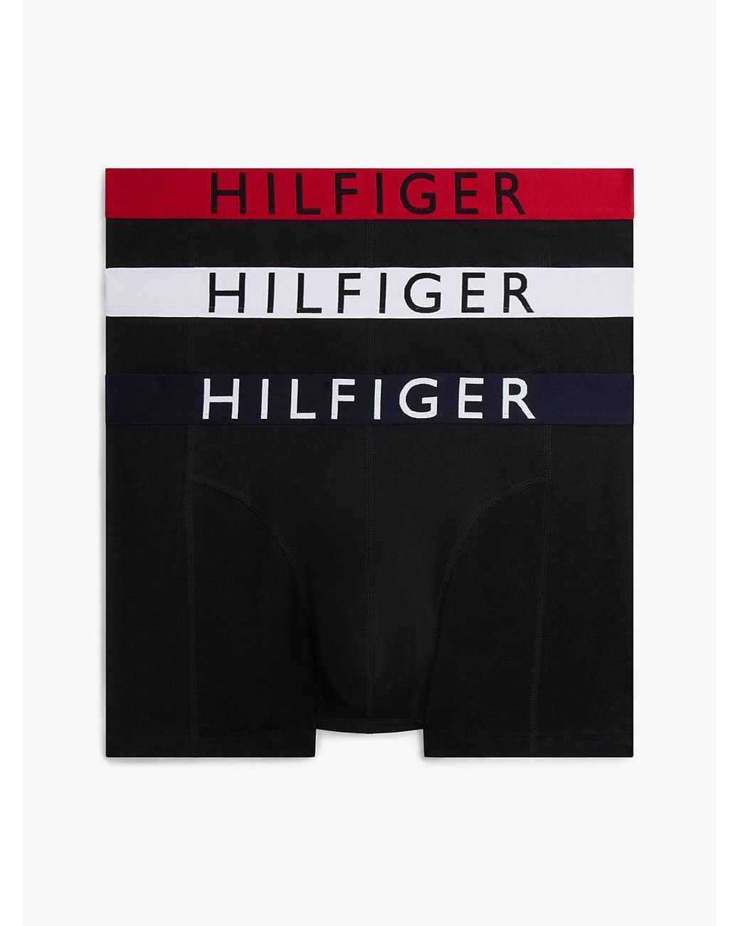 Tommy Hilfiger Black 3-Pack Logo Waistband Trunks for men