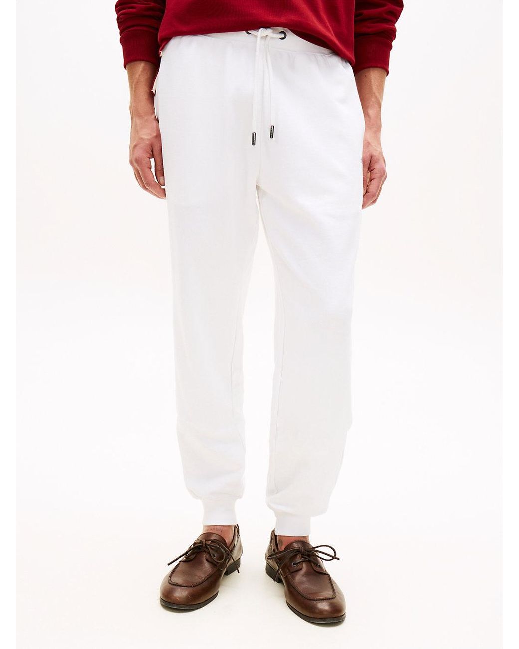Tommy Hilfiger Red Global Stripe Cuffed Leg Joggers for men