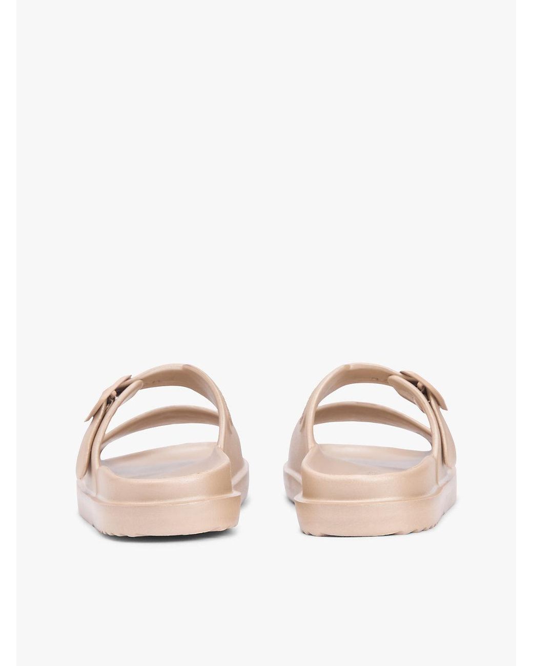 Tommy Hilfiger Natural Double Strap Enamel Flag Slides