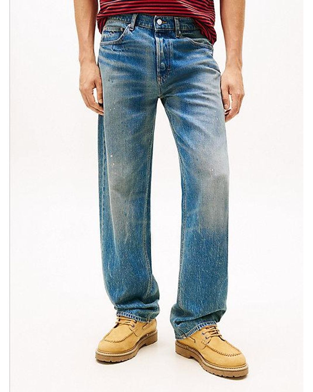 Tommy Hilfiger Blue Jaimie Faded Relaxed Straight Leg Jeans for men