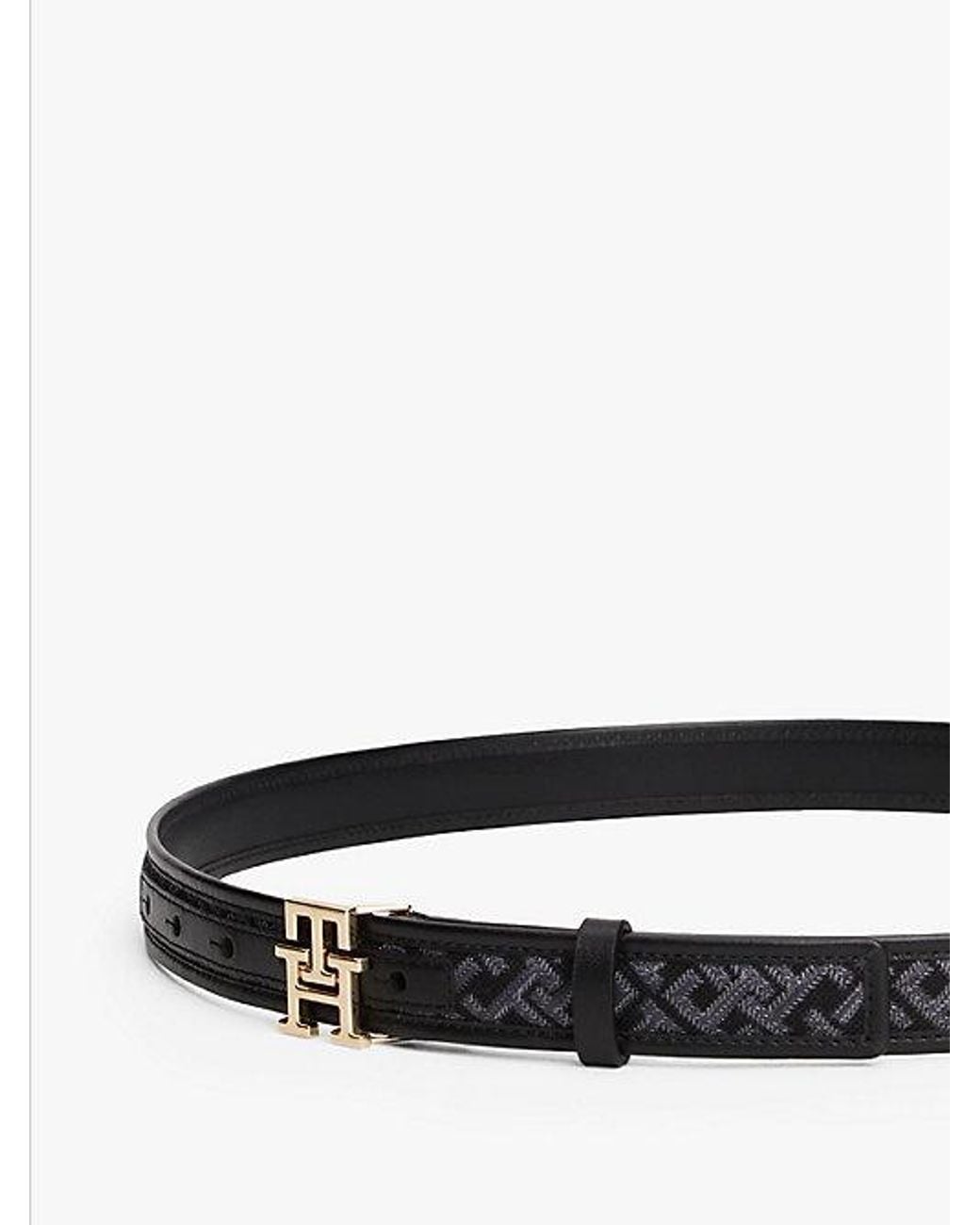 Tommy Hilfiger Black Modern Th Monogram Jacquard Belt