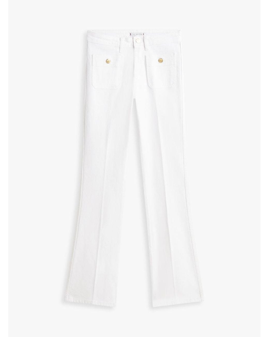 Tommy Hilfiger White Mid Rise Bootcut Jeans