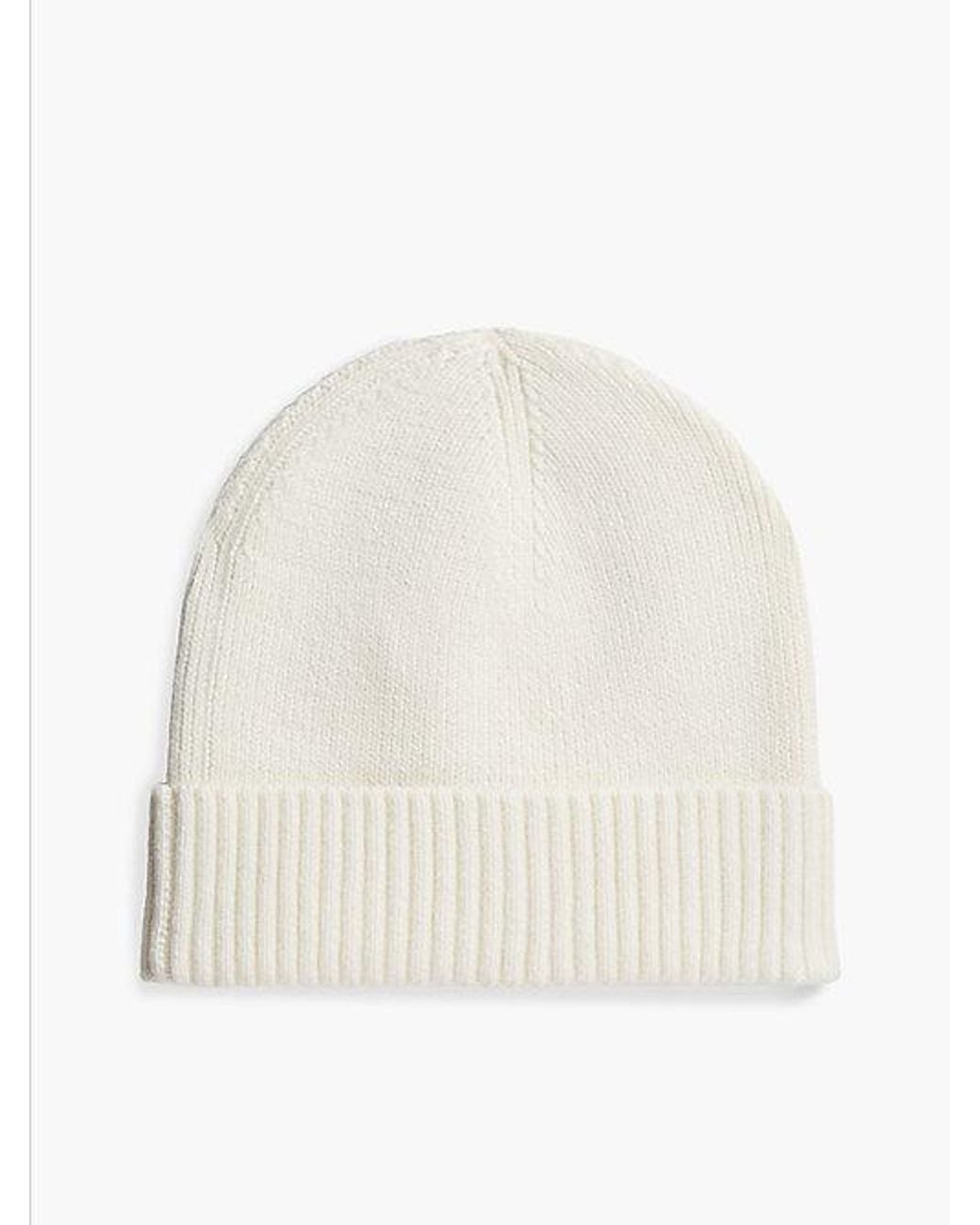 Tommy Hilfiger White Hilfiger Flag Embroidery Beanie With Cashmere for men