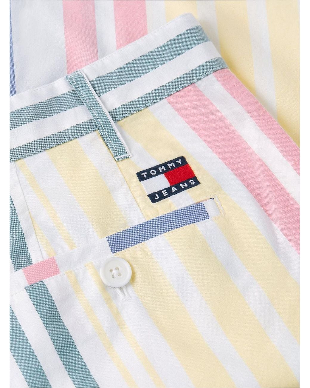 Tommy Hilfiger White Mixed Stripe Oxford Shorts for men