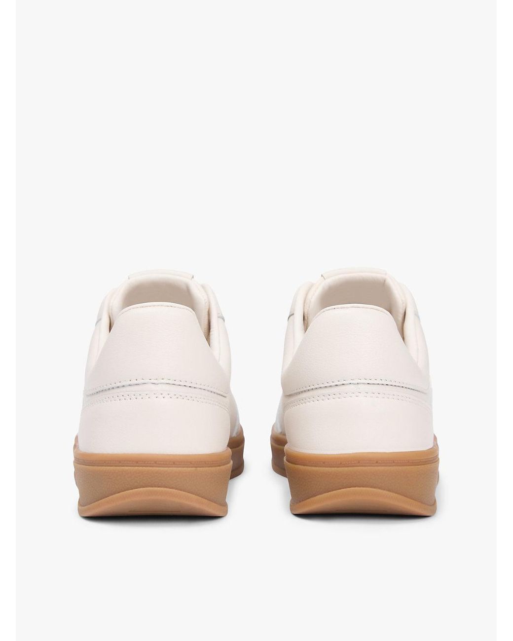 Tommy Hilfiger White Th Monogram Leather Court Trainers
