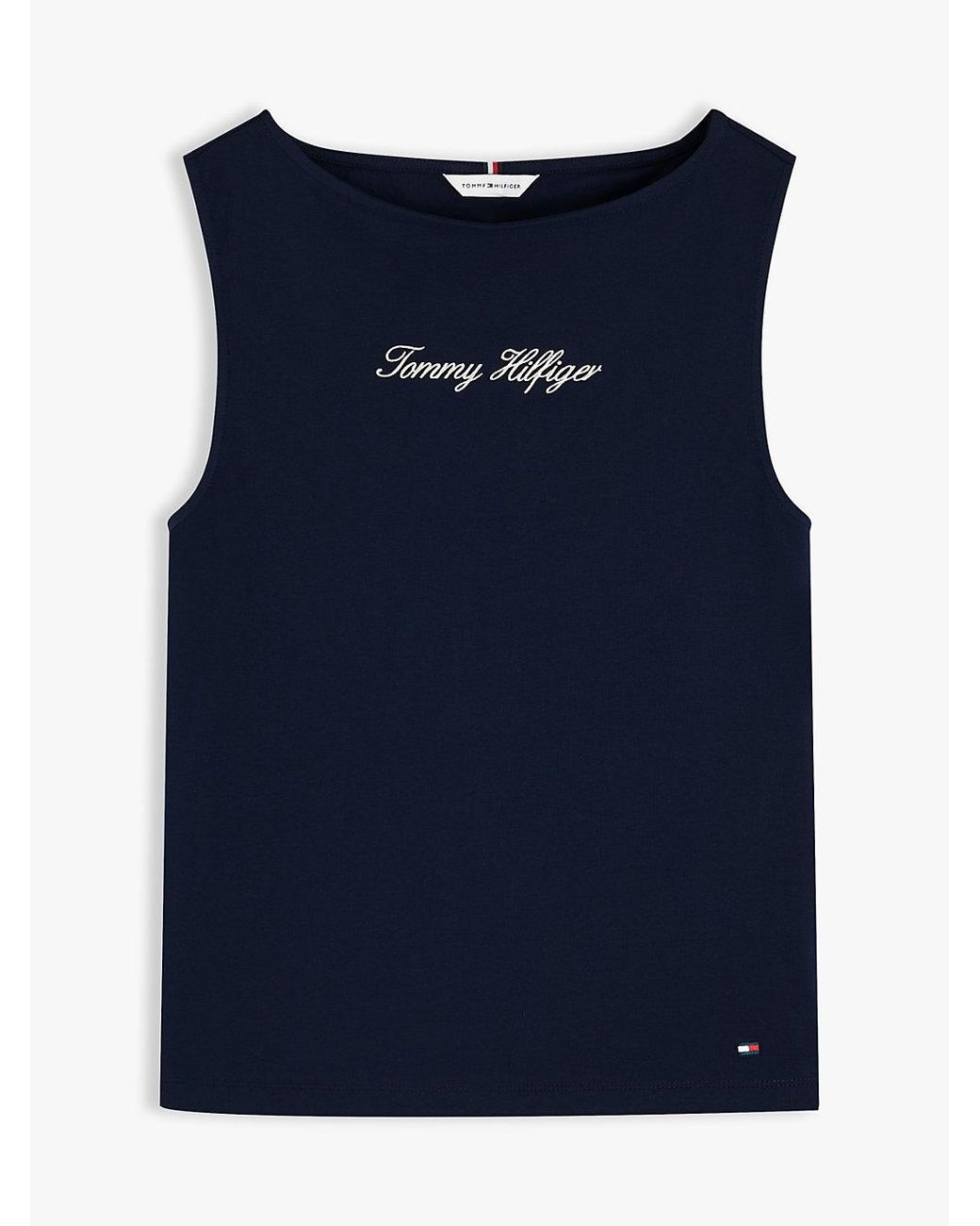 Tommy Hilfiger Blue Slim Boat Neck Tank Top