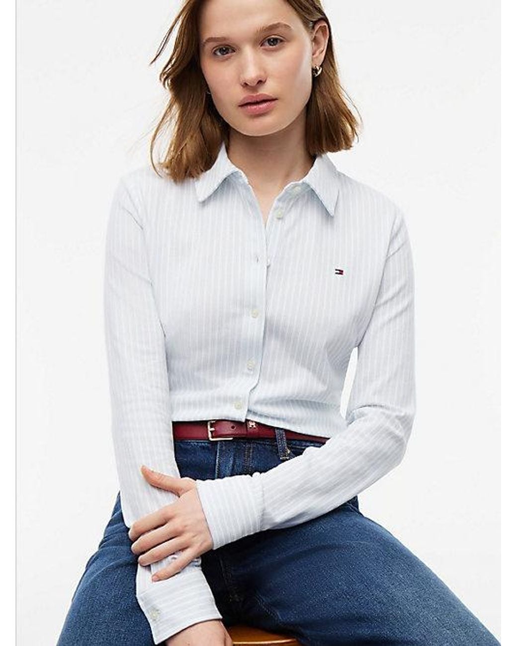 Tommy Hilfiger White 1985 Slim Fit Pique Shirt
