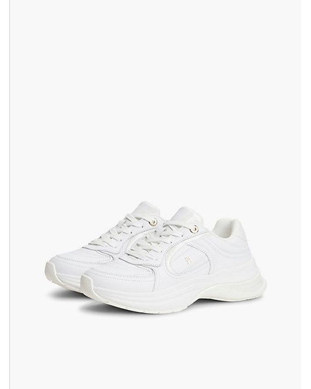 Tommy Hilfiger White Th Monogram Leather Chunky Trainers