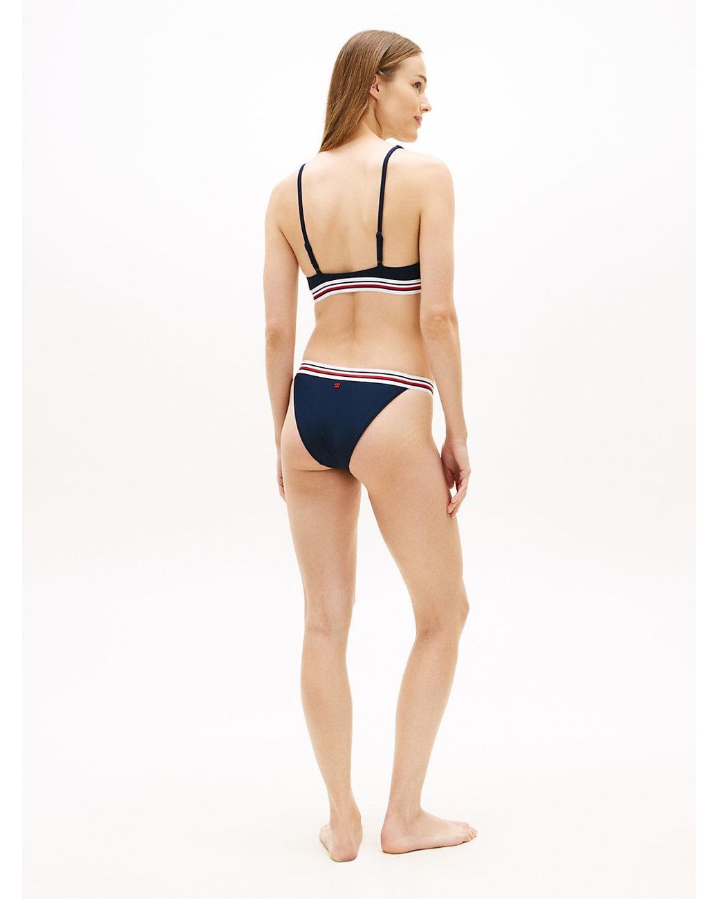 Tommy Hilfiger Blue Global Stripe Bralette Bikini Top