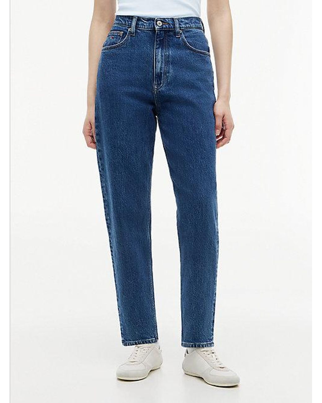 Tommy Hilfiger Blue Ultra High Rise Tapered Mom Jeans