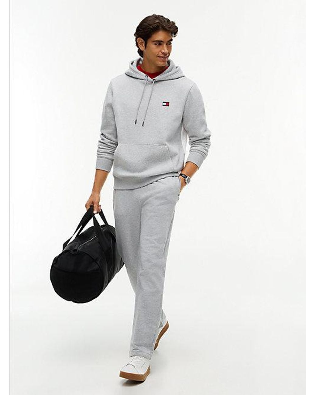 Tommy Hilfiger Gray Global Stripe Pocket Terry Joggers for men
