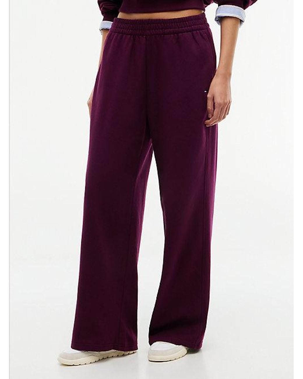 Tommy Hilfiger Purple Brushed Fleece Straight Joggers