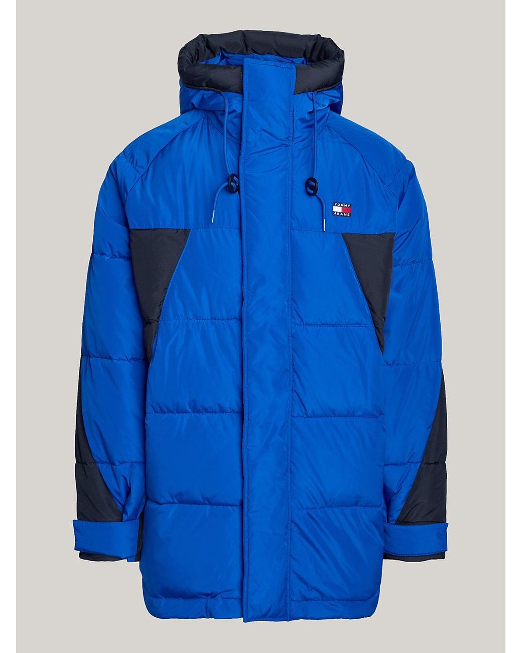 Tommy Hilfiger Colour blocked Oversized Puffer Parka in Blue for