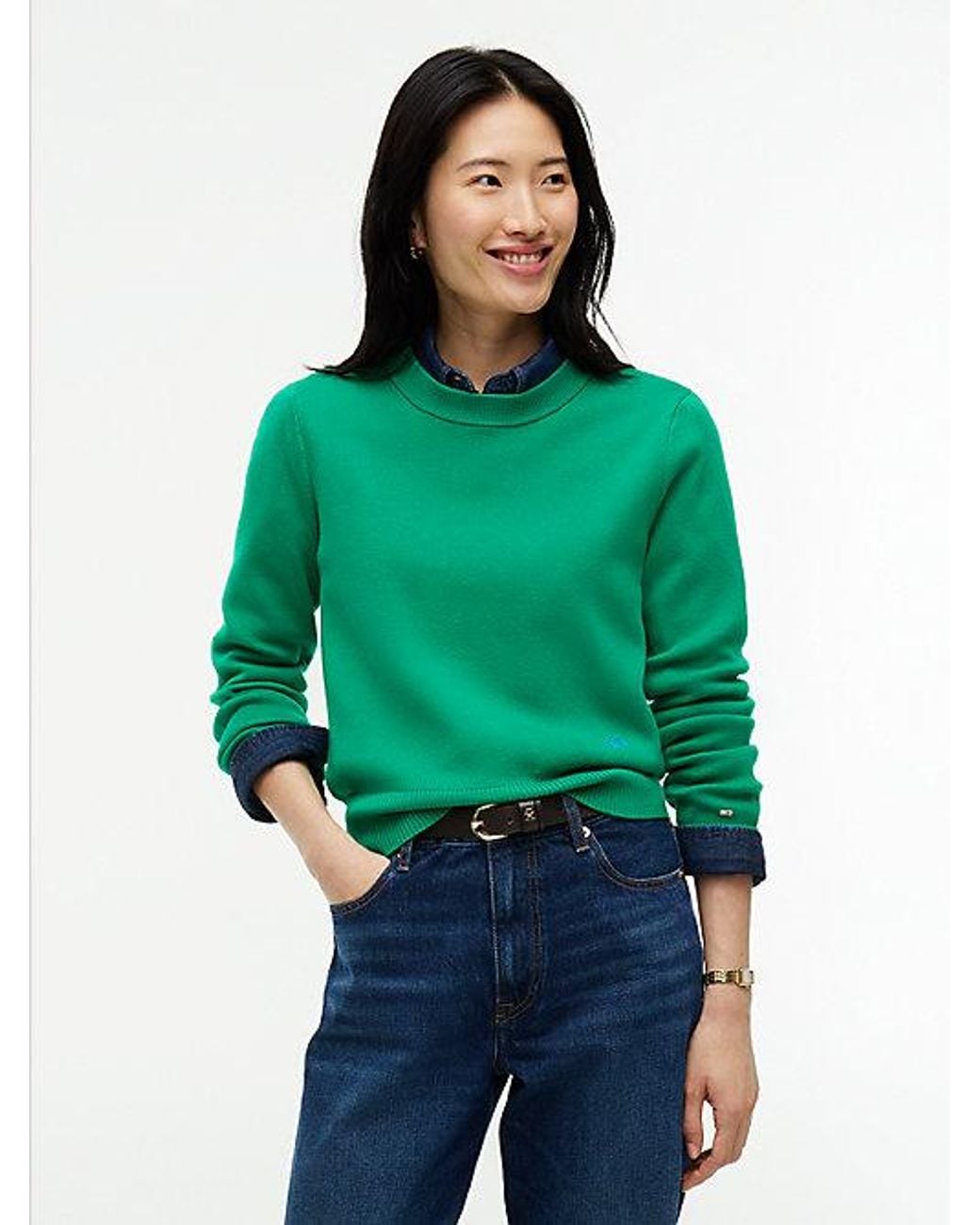 Tommy Hilfiger Green Premium Knit Crew Neck Jumper