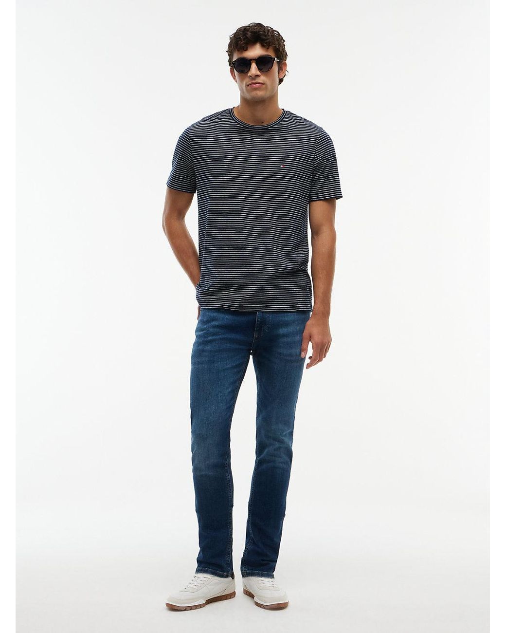 Tommy Hilfiger Blue Austin Whiskered Slim Tapered Leg Jeans for men
