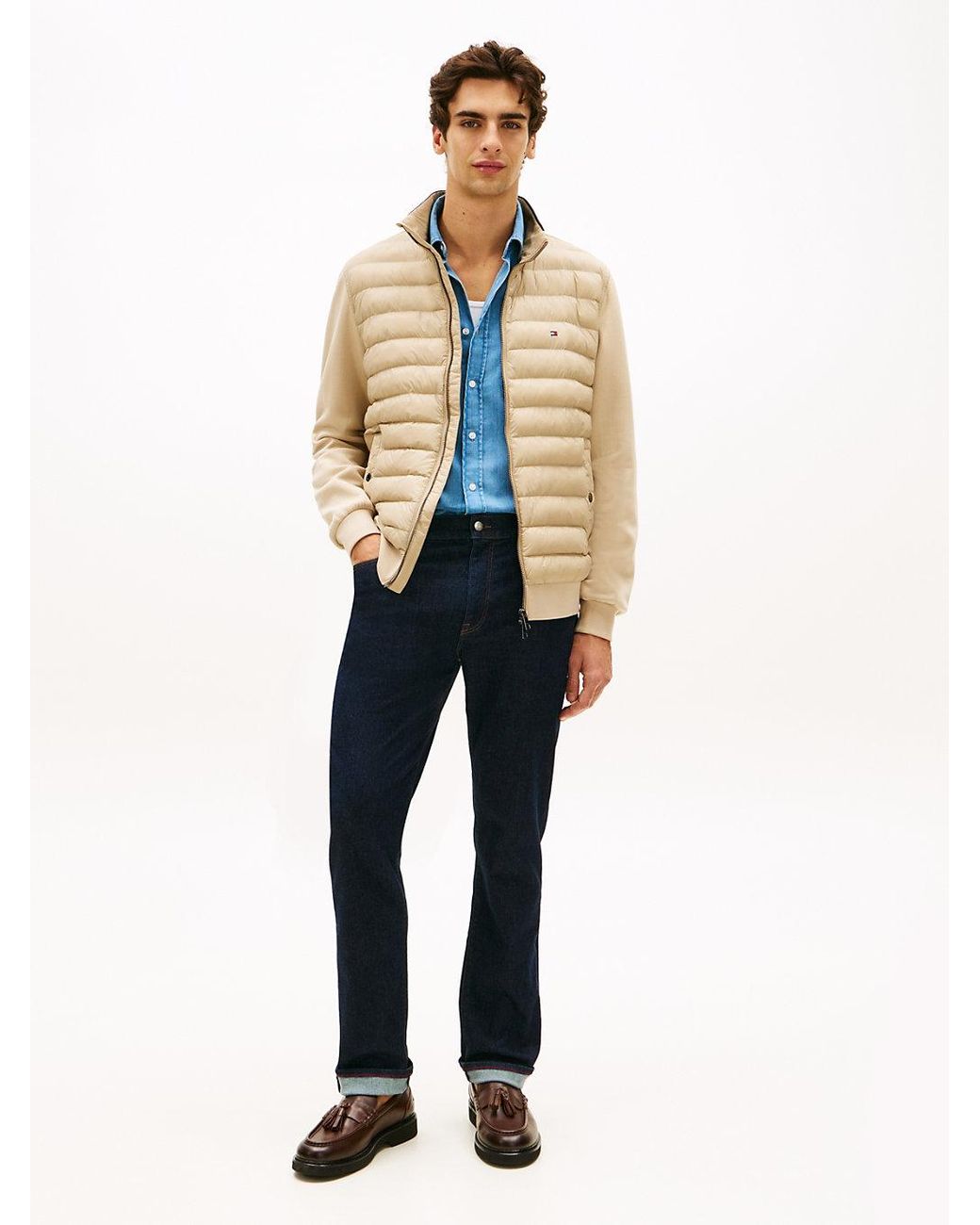 Tommy Hilfiger Natural Intechno Knit Zip-Thru Sweatshirt for men