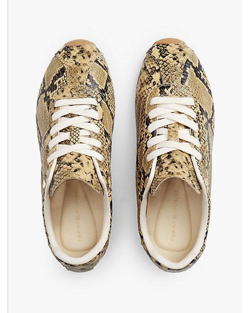 Tommy Hilfiger Black Snake Print Leather Trainers