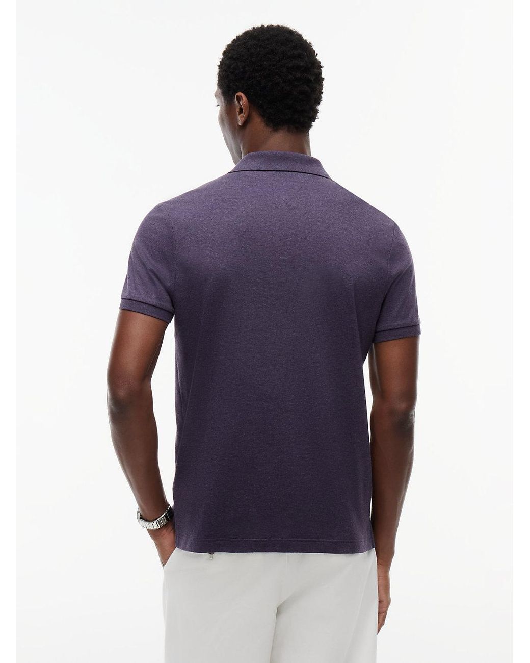 Tommy Hilfiger Blue Fluid Cotton Interlock Knit Polo Shirt for men