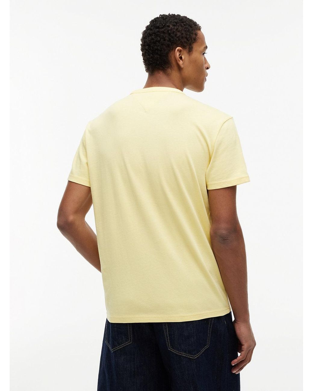 Tommy Hilfiger Yellow Tommy Flag Crew Neck T-shirt for men