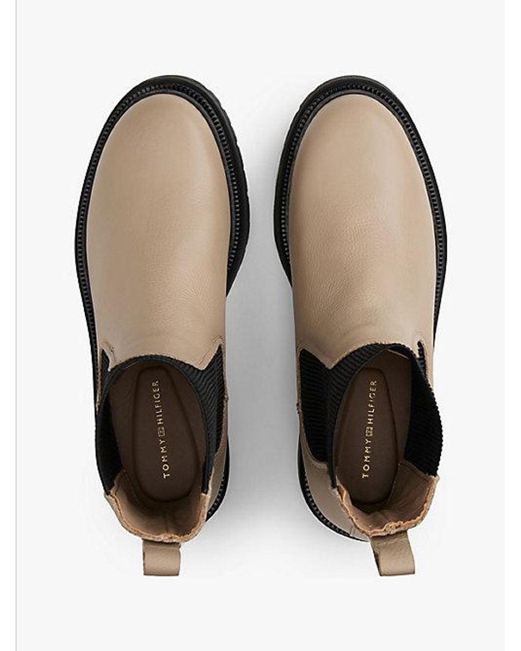 Tommy Hilfiger Black Pebble Grain Leather Warm Lined Chelsea Boots