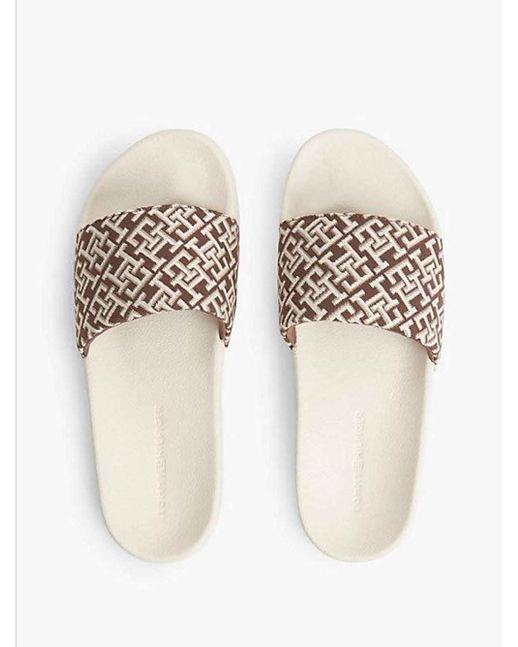 Tommy Hilfiger White Th Monogram Pool Slides