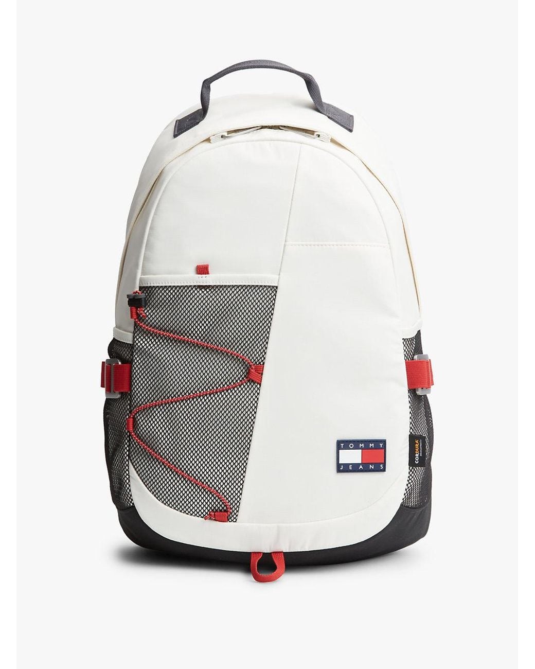 Tommy Hilfiger White Outdoor Textile Mesh Pocket Backpack for men