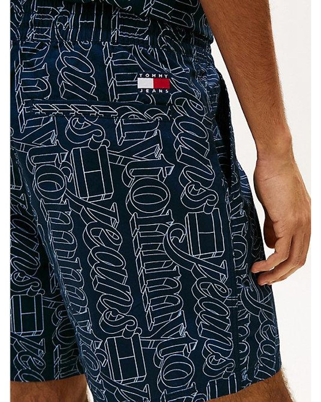 Tommy Hilfiger Blue Print Poplin Relaxed Shorts for men