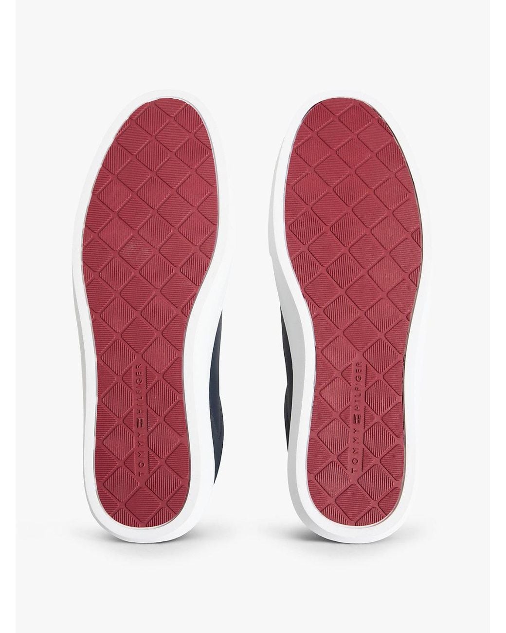 Tommy Hilfiger Blue Premium Leather Cupsole Trainers for men