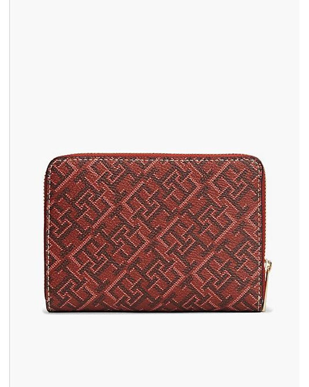Tommy Hilfiger Red Th Monogram Zip Around Wallet Gift Box