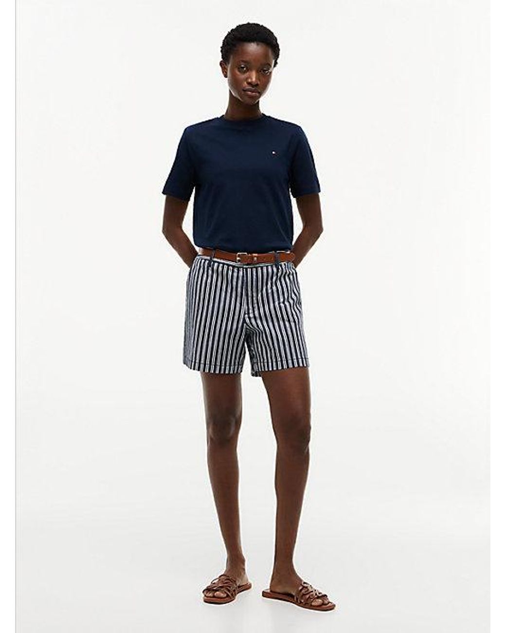 Tommy Hilfiger Blue Interlock Knit Boxy Crew Neck T-Shirt